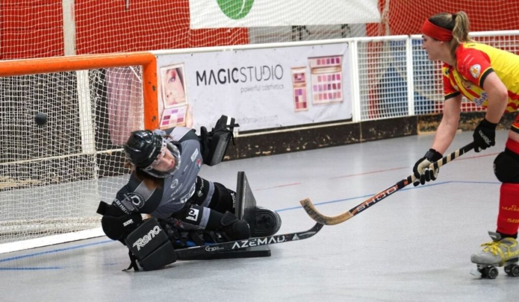 Duro revés para el Iman Serroukh Alcalá Hockey en su visita al Martinelia Manlleu 1 alcala hockey manlleu