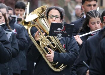 La Banda de Palio de Juventudes Musicales convierte el centro en un escenario cofrade con su III Muestra de Música Procesional
