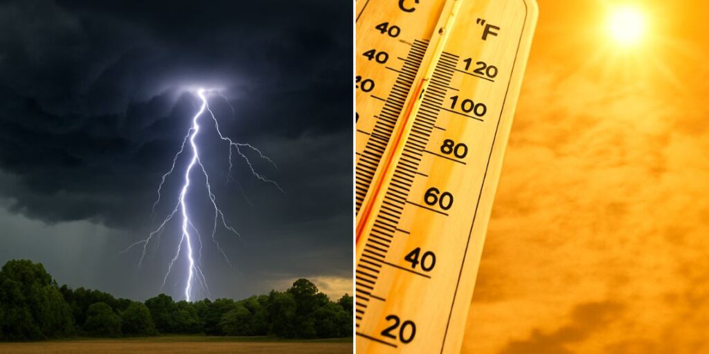 alerta amarilla tormentas y temperatura alta
