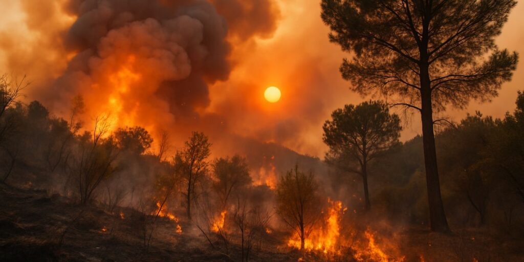 La acción humana está detrás del 97 % de los incendios forestales registrados este verano, según datos oficiales 1 llamas incendio forestal