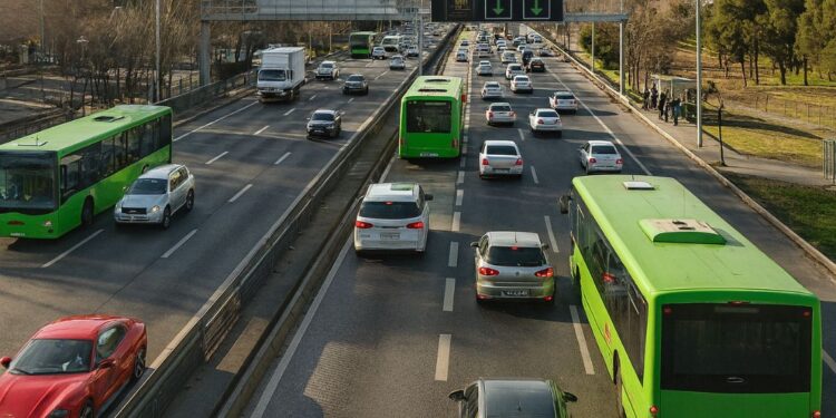 La A-2 contará por fin con un carril Bus-VAO tras el verano: solo para vehículos compartidos, sin excepciones 'eco' 1 bus vao a2