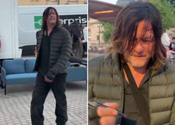Norman Reedus sorprende a los fans en Alcalá durante el rodaje de la cuarta temporada de The Walking Dead: Daryl Dixon