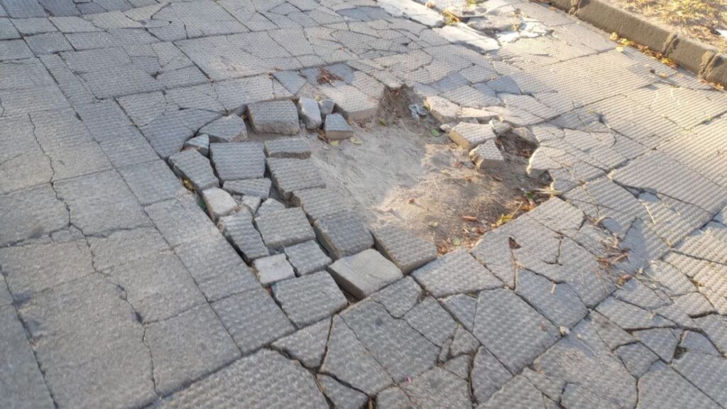Vecinos de Puerta de Madrid denuncian el deterioro de aceras y alcorques y reclaman una reparación urgente 1 aceras puerta madrid