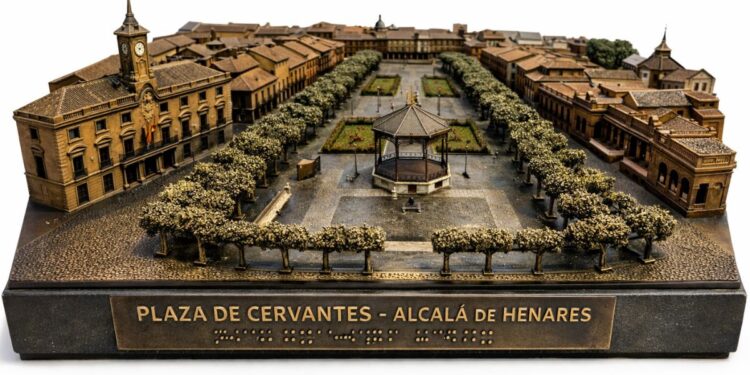 Alcalá seguirá sin maquetas táctiles de sus edificios históricos para personas ciegas 1 maqueta plaza cervantes