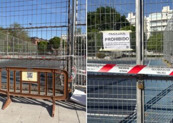 La Policía Local precinta las pistas deportivas de Dámaso Alonso por el deterioro grave del vallado