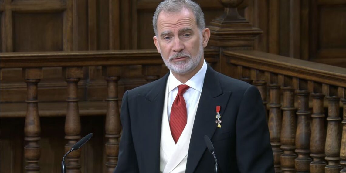 Rey Felipe VI durante la entrega del Premio Cervantes