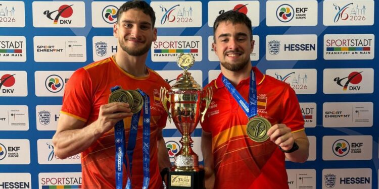 El kárate alcalaíno vuelve al podio europeo con Raúl Martín y Alejandro Galán en Frankfurt 1 Raúl Martín y Alejandro Galán en Frankfurt