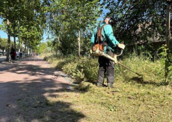 El Ayuntamiento de Alcalá refuerza el desbroce en toda la ciudad tras el aumento de vegetación por las lluvias de primavera