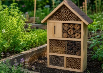 El CEIP Iplacea incorpora un hotel de insectos a su huerto escolar durante la Semana del Medio Ambiente