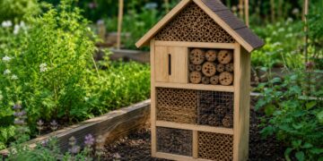 El CEIP Iplacea incorpora un hotel de insectos a su huerto escolar durante la Semana del Medio Ambiente