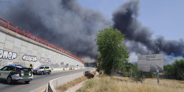 Restablecida la alta velocidad entre Alcalá y Mejorada tras el incendio declarado junto a las vías 1 Foto: Adif