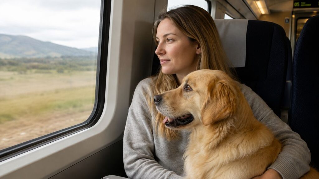 Cambio histórico en Renfe: los perros grandes podrán viajar en tren a partir del 21 de julio 1 mujer perro tren