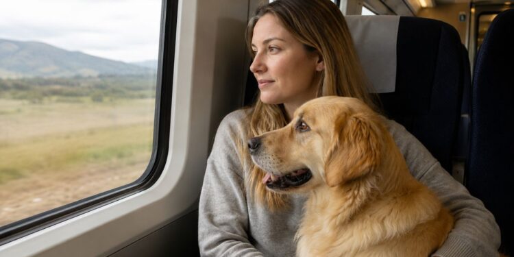 Cambio histórico en Renfe: los perros grandes podrán viajar en tren a partir del 21 de julio 1 mujer perro tren