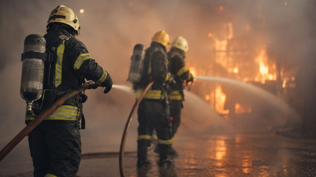 bomberos incendio industrial