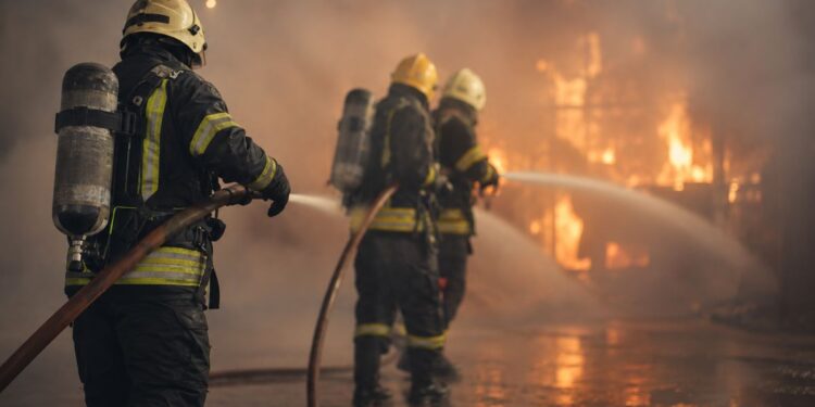 bomberos incendio industrial