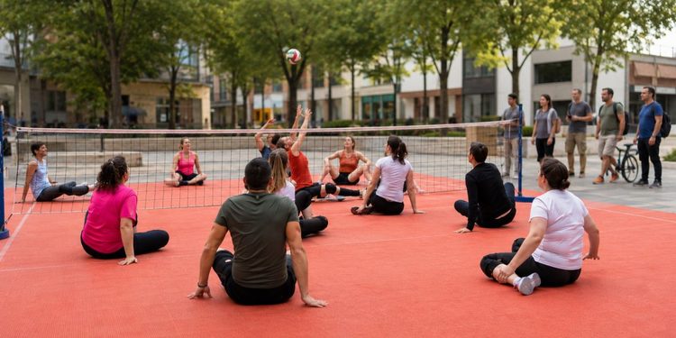 Alcalá lleva el sitting vóley a la Plaza de Cervantes con un torneo inclusivo abierto desde los seis años 1 sitting voley