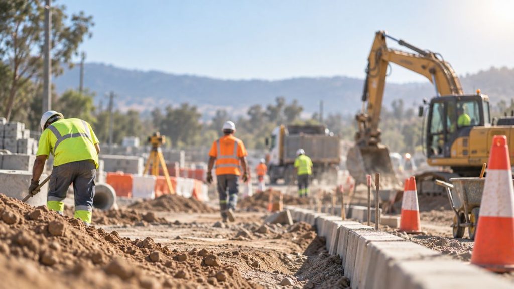 obras viales bajo el sol
