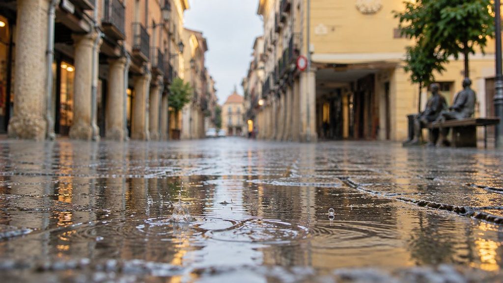 calle mayor lloviendo