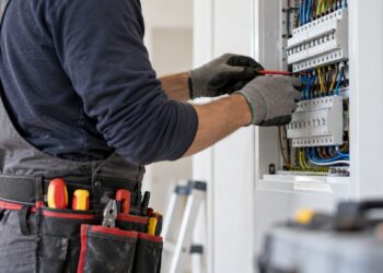 La Comunidad de Madrid amplía las ayudas para autónomos y contratación indefinida con tres millones más: así pueden beneficiarse los vecinos de Alcalá 2 Electricista trabajando con herramientas en un cuadro eléctrico, sin mostrar el rostro